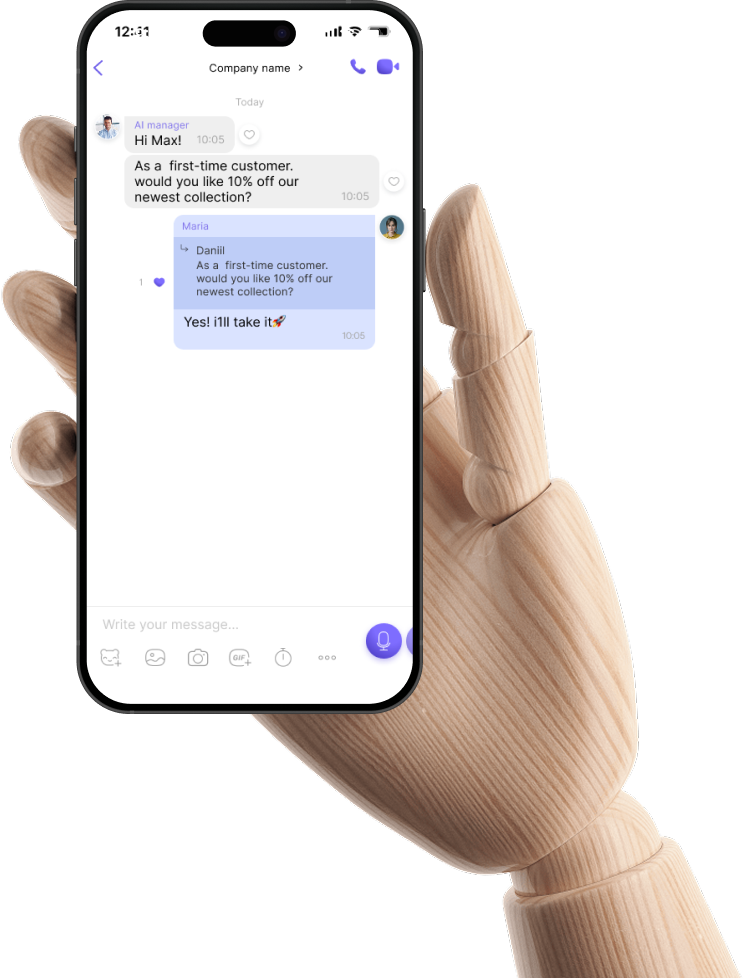 hands with mobile